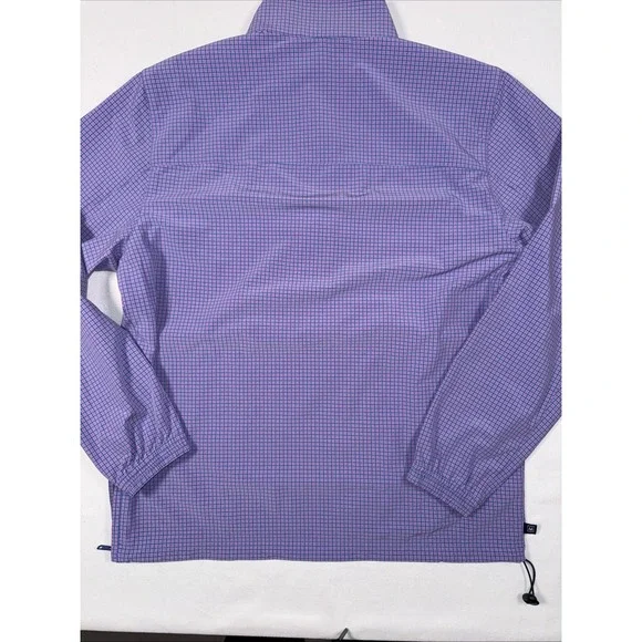 Mizzen Main Leeward 1/4 Zip Pullover Mens S Blue Pink Check Zip Pocket Mock Neck - Picture 13 of 13